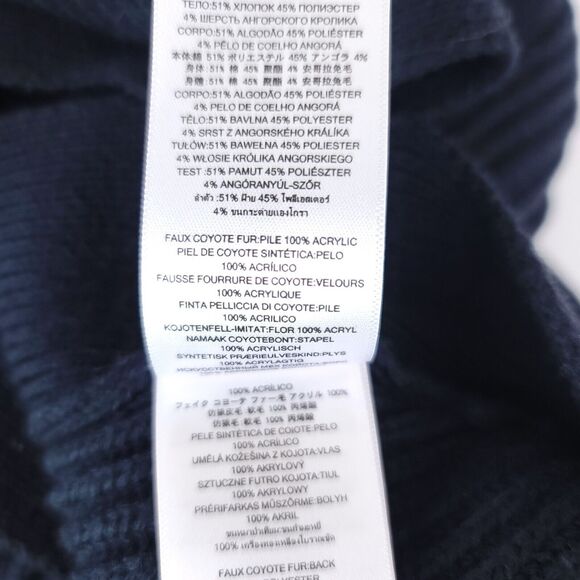 Michael Kors Vest Womens Small Faux Fur Poncho Angora Blend Collared Zip Coat - Picture 8 of 9